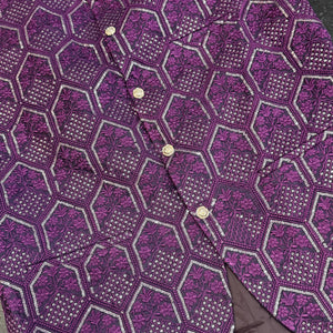 A Jacob Sequinned Purple & Silver Mandarin Jacket
