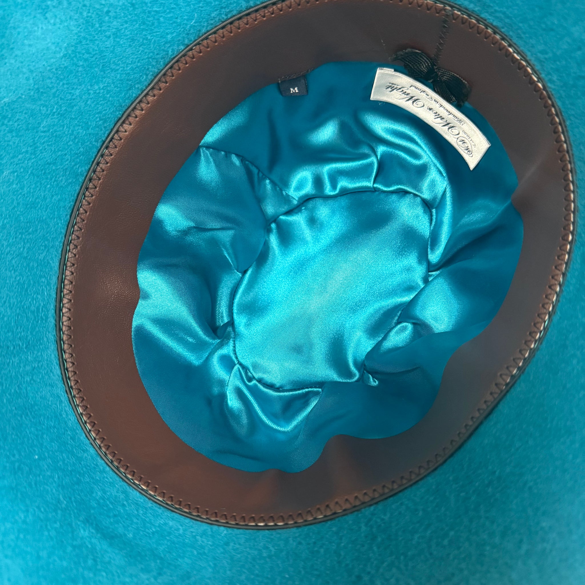 Turquoise Fur Felt Christie’s Fedora Hat (M)