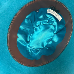 Turquoise Fur Felt Christie’s Fedora Hat (M)