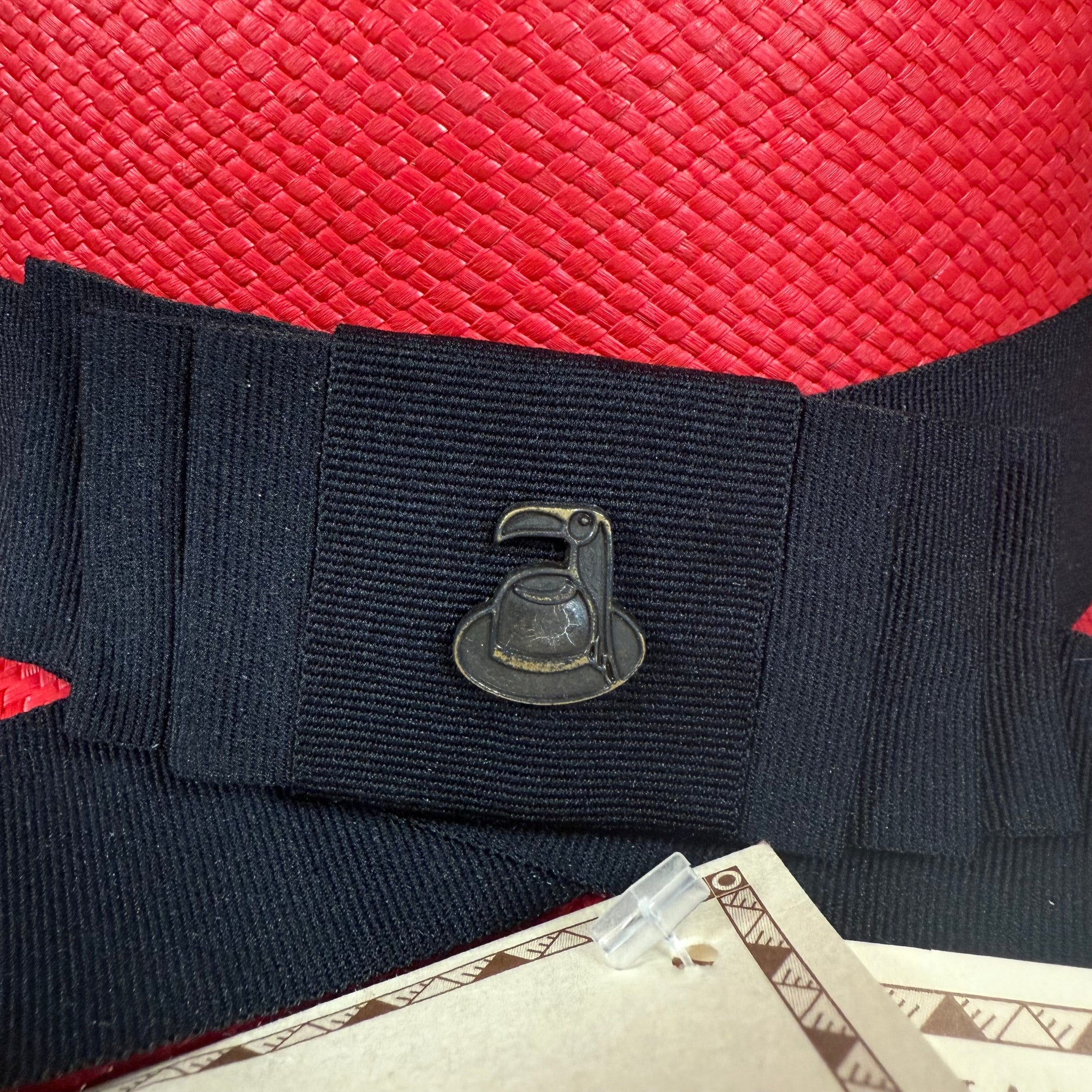 Round Handmade Red Panama Hat
