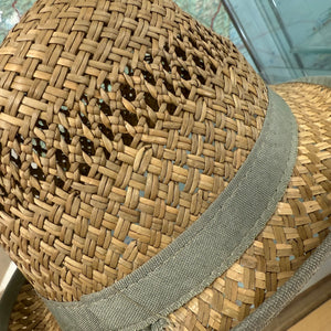 Woven Summer Hat with Olive Trim