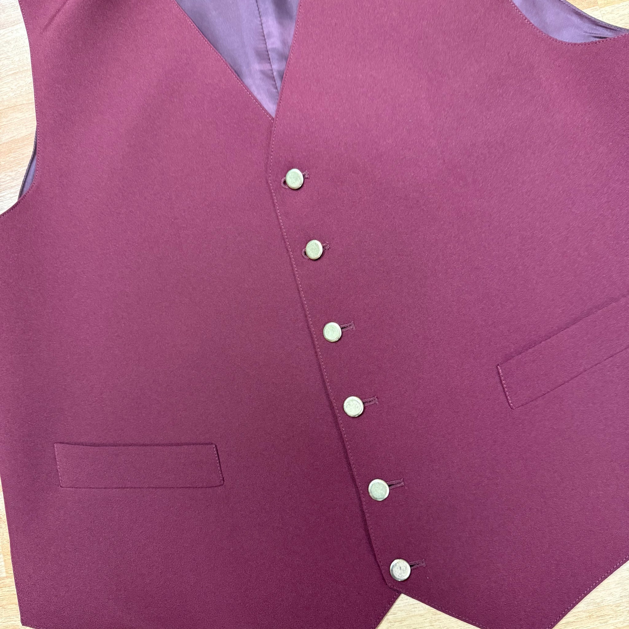 Simon Jersey Burgundy Waistcoat 44R