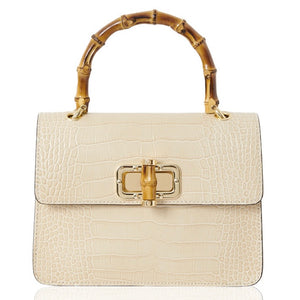 Tammy Leather Box Cross Body Bamboo Grab Bag
