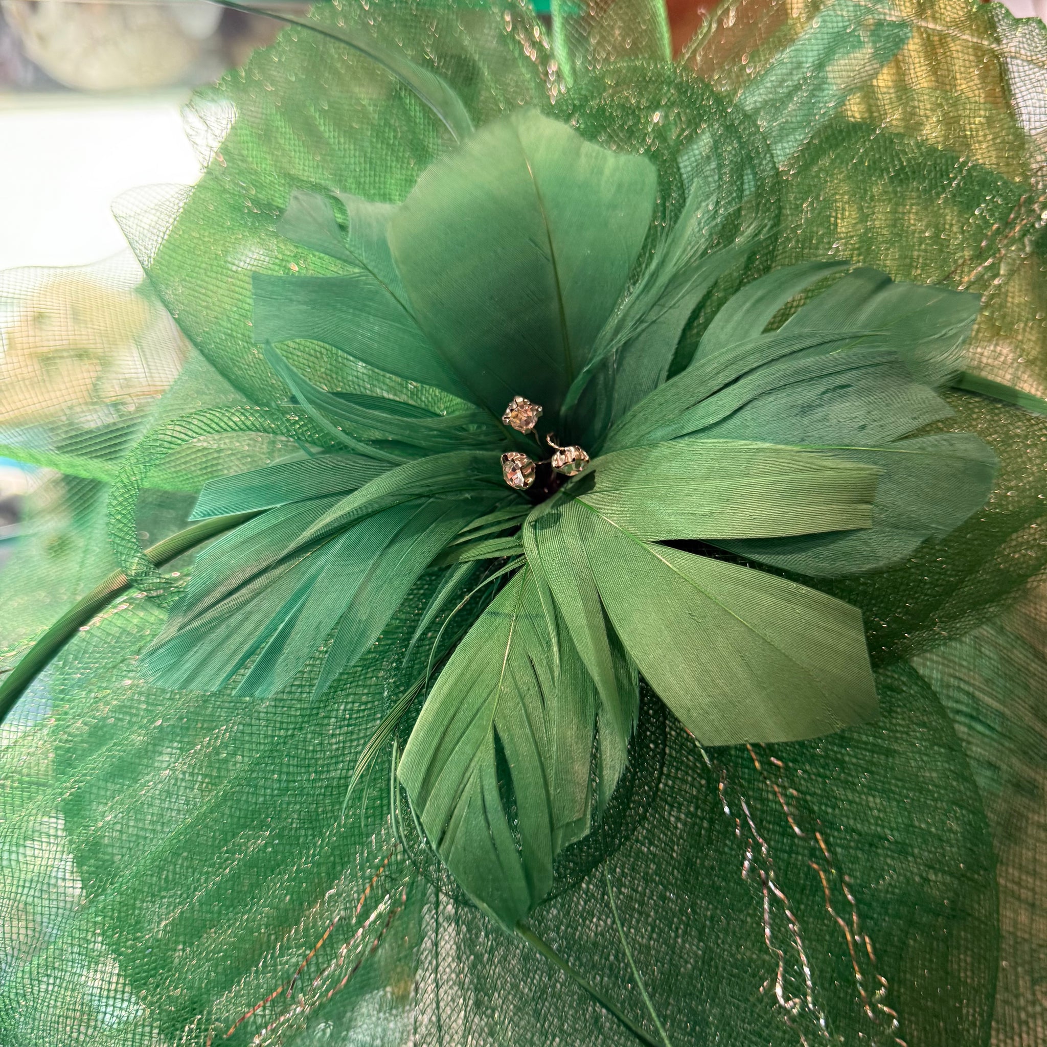 Jackie Sinamay Fascinator With Feather Flower