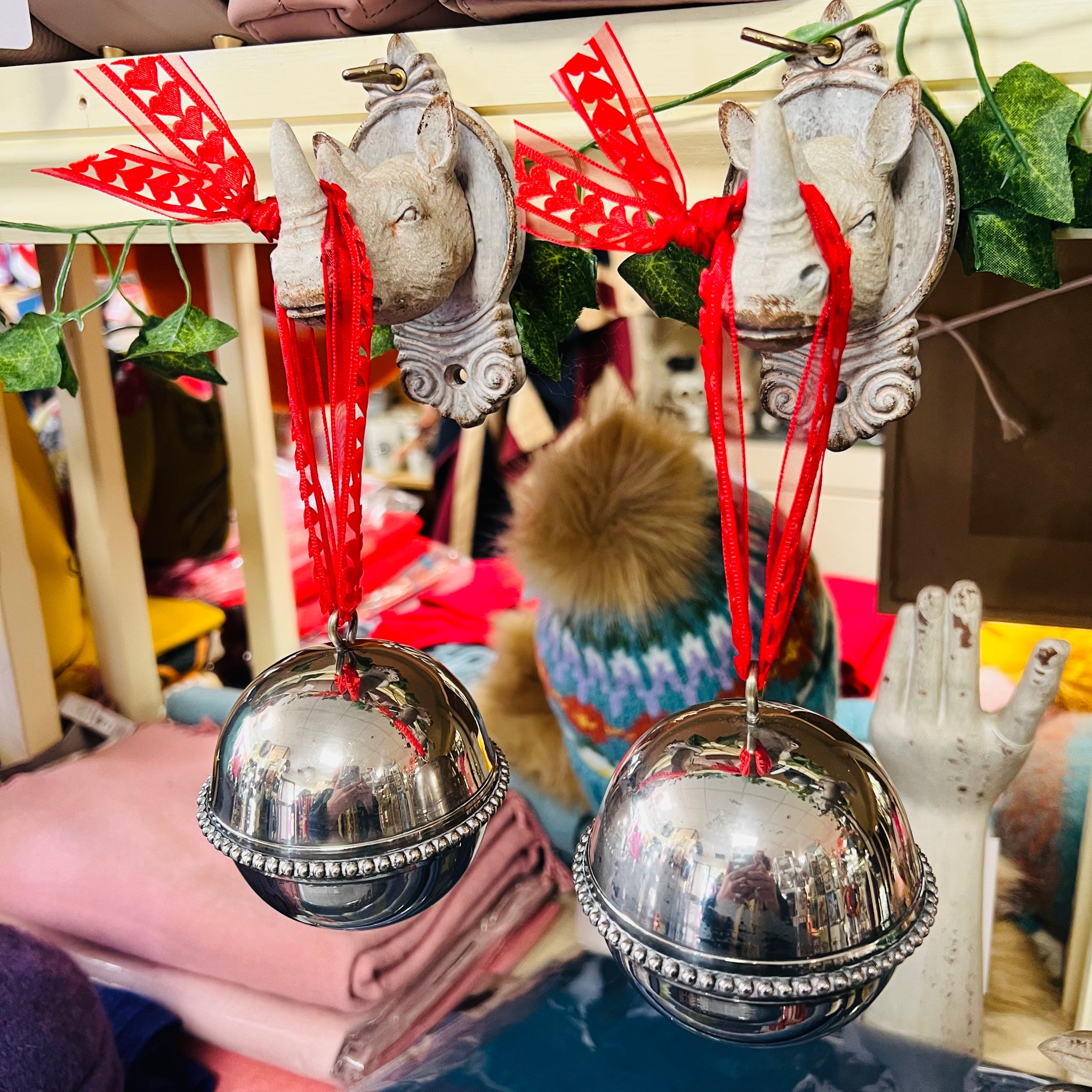 Pair of Polished Aluminium Table Decorations