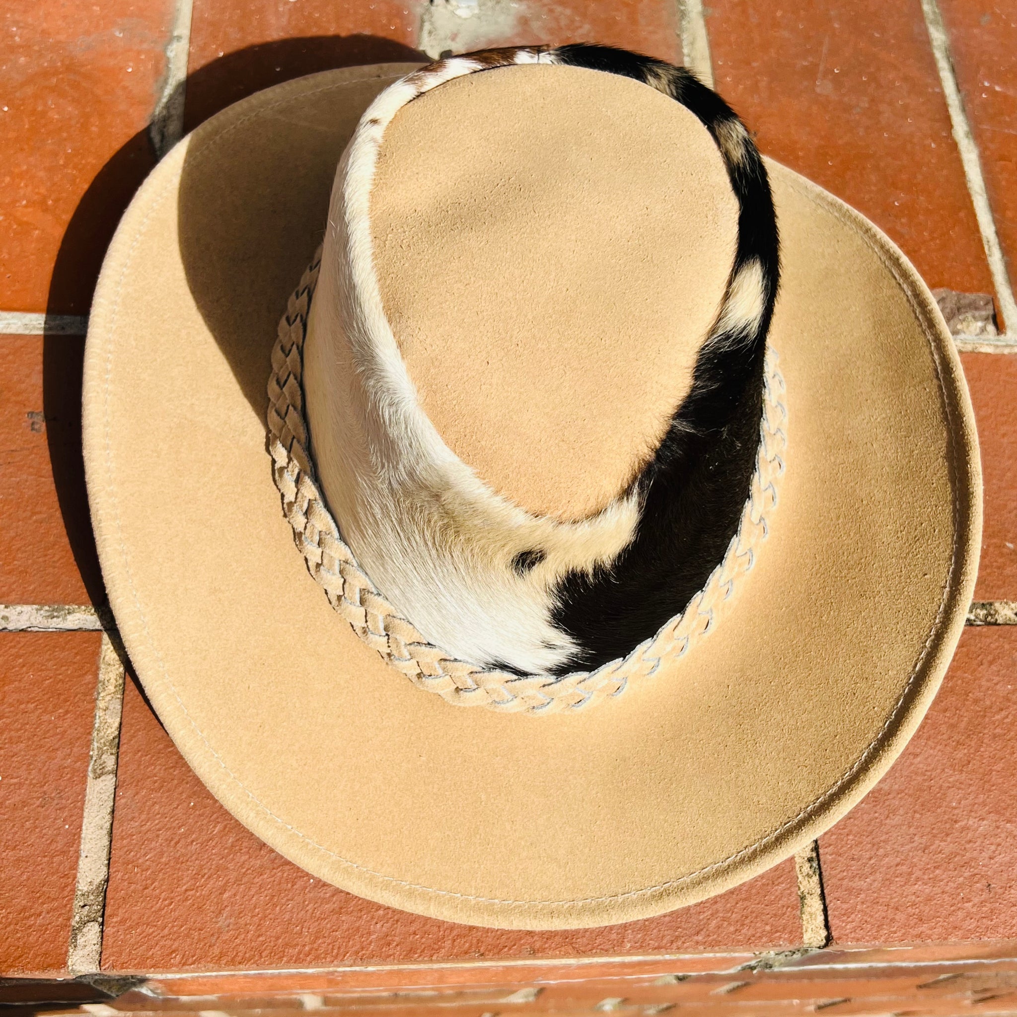 Douglas Leather Western Style Fedora Hat