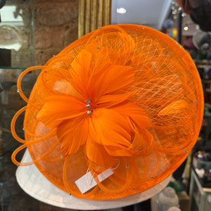 Barbara Sinamay Facinator With Feather Flower