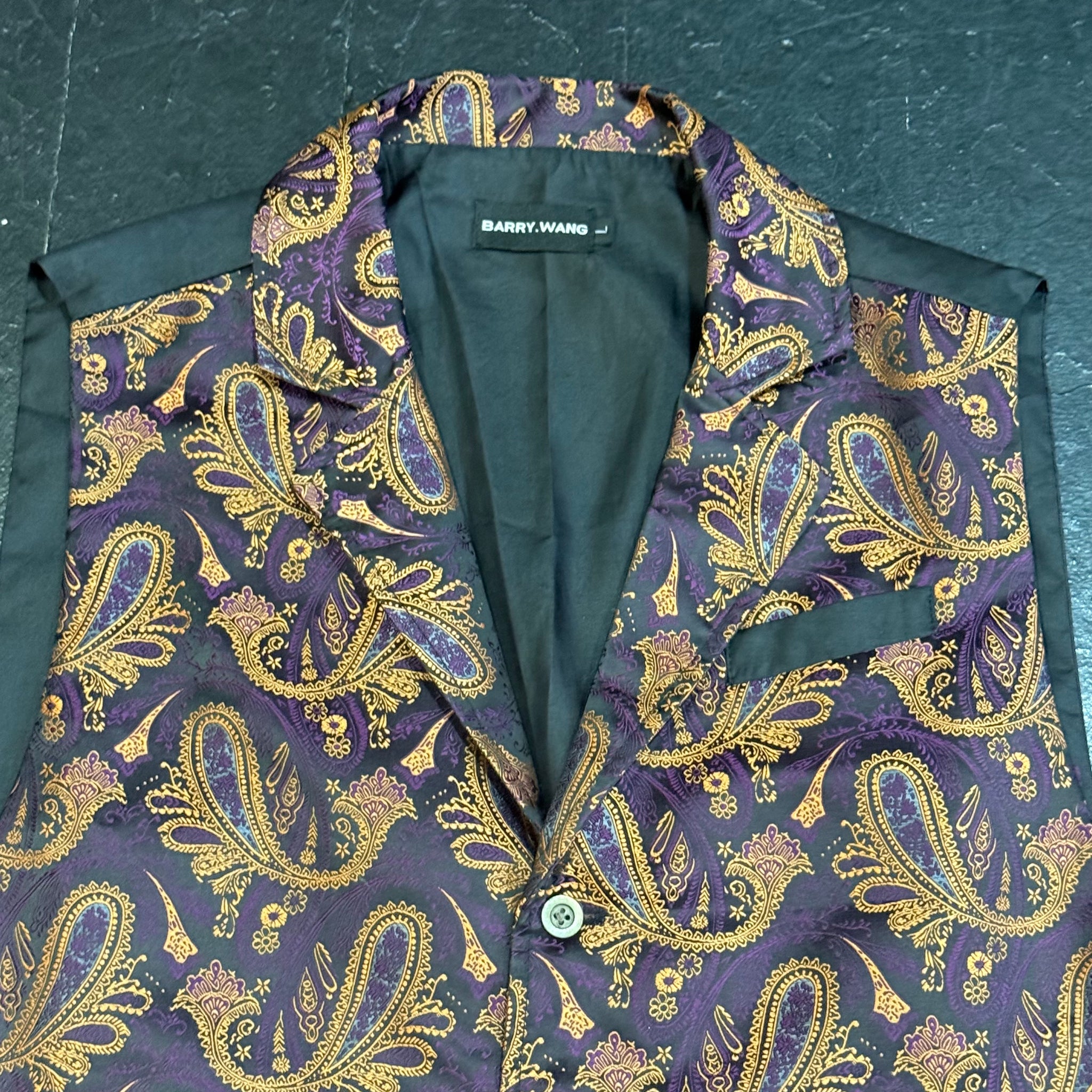 Waistcoat - Silk Burgundy/Orange Paisley (L)
