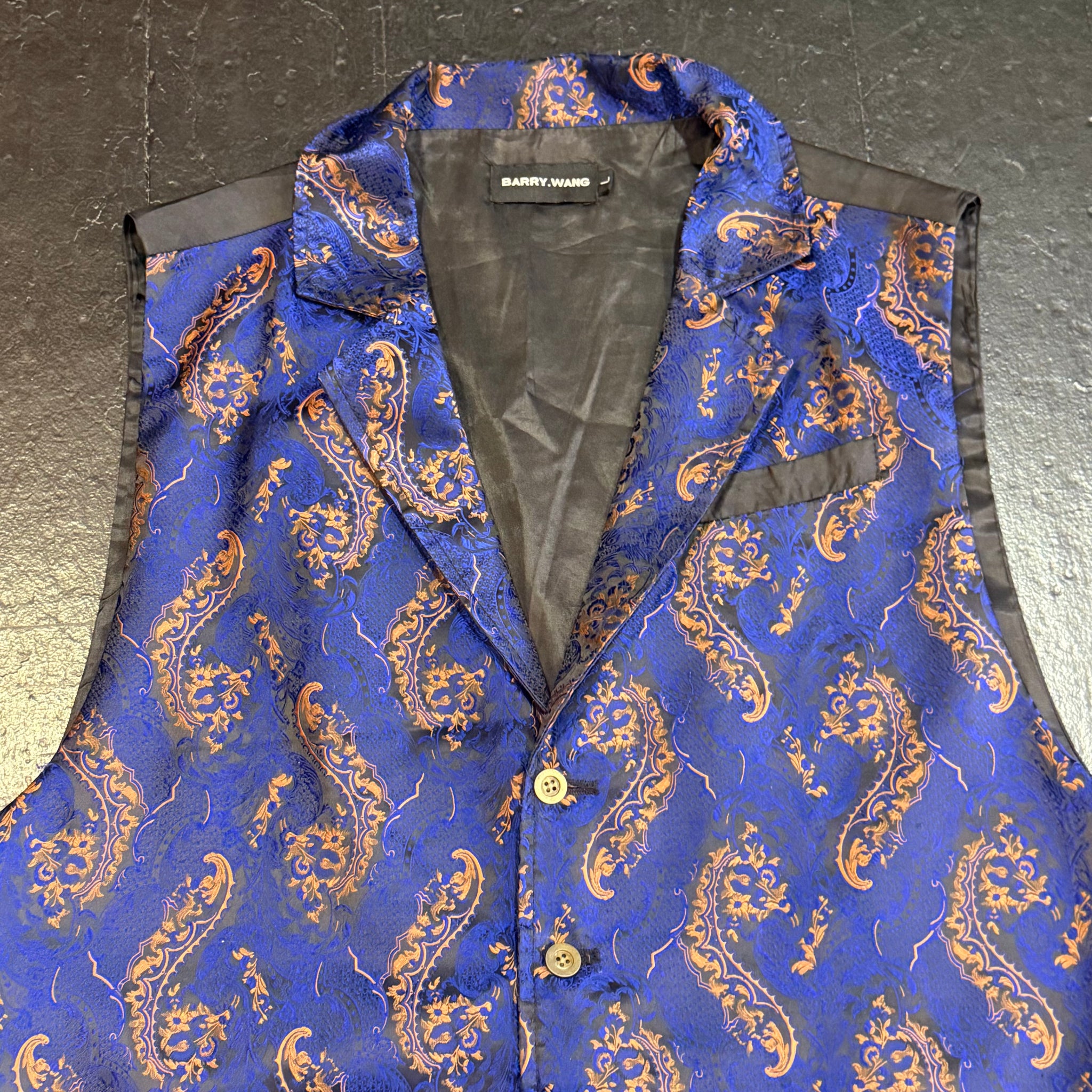 Waistcoat - Navy and Nude Paisley (L)