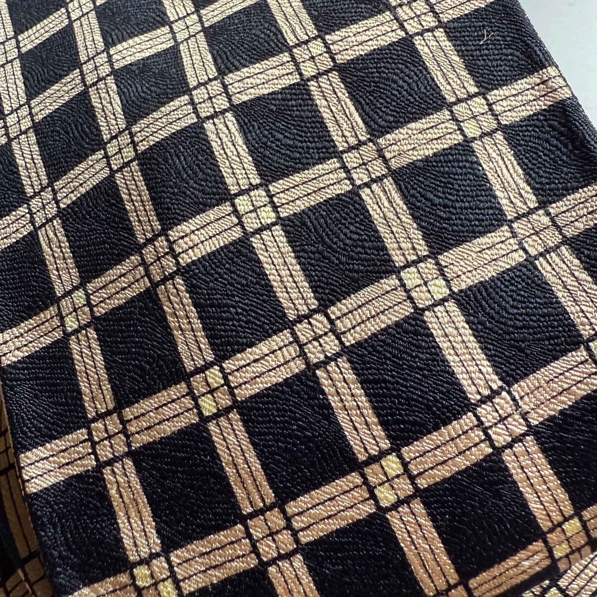 Silk Black and Gold Check Tie
