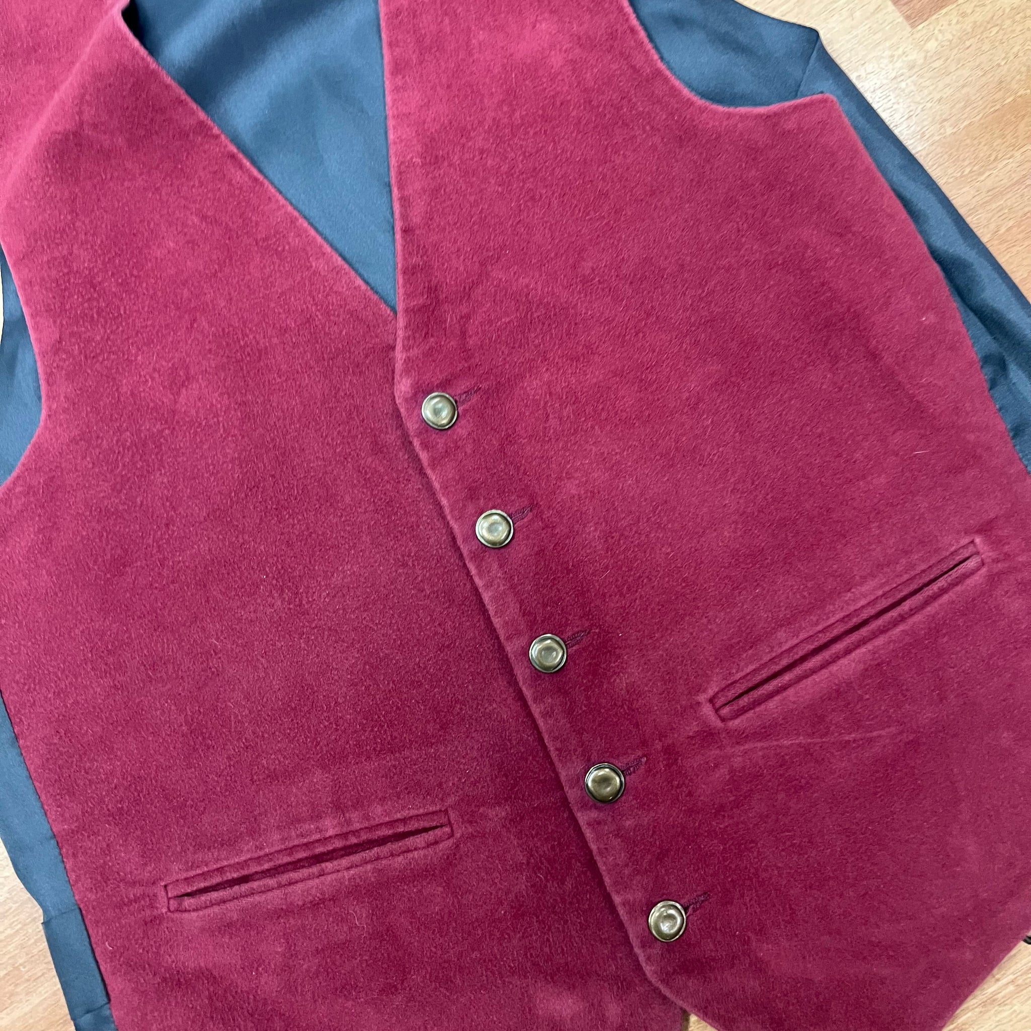 Burgundy Brushed Cotton Waistcoat