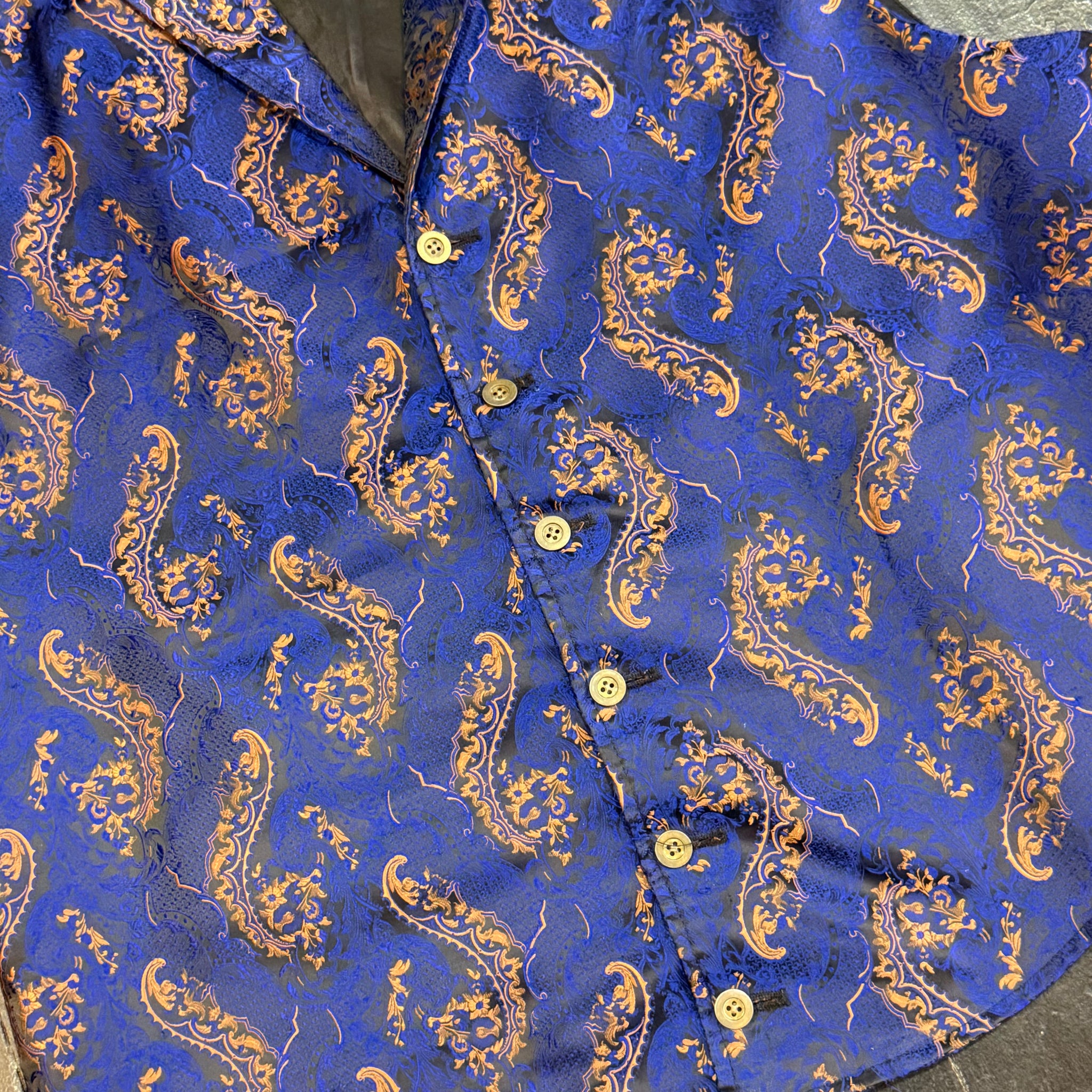 Waistcoat - Navy and Nude Paisley (L)