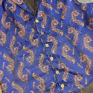 Waistcoat - Navy and Nude Paisley (L)