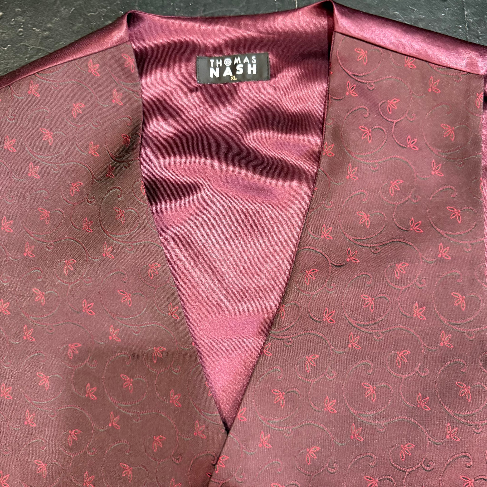 Burgundy Waistcoat by Thomas Nash (XL)