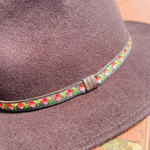 Unique Brown Fedora with Custom Floral Band