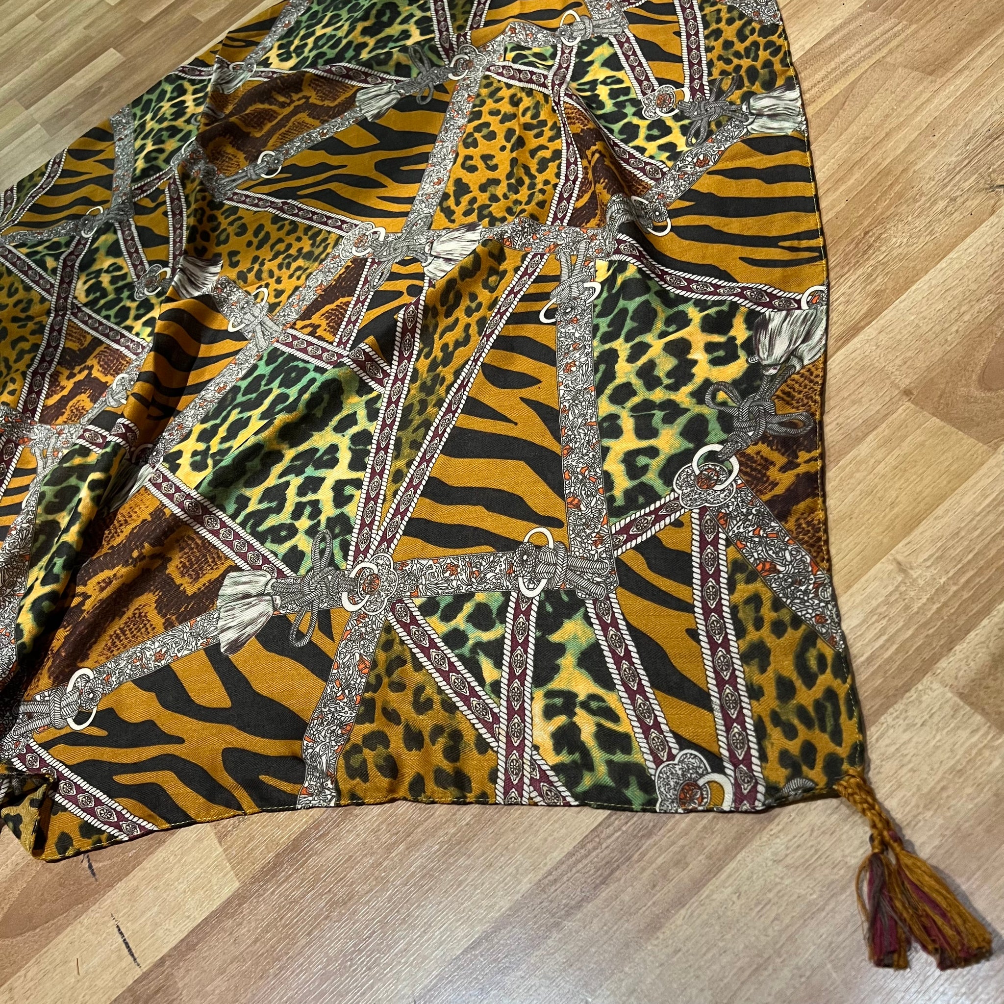 Scarf - Animal Patchwork with Tassels