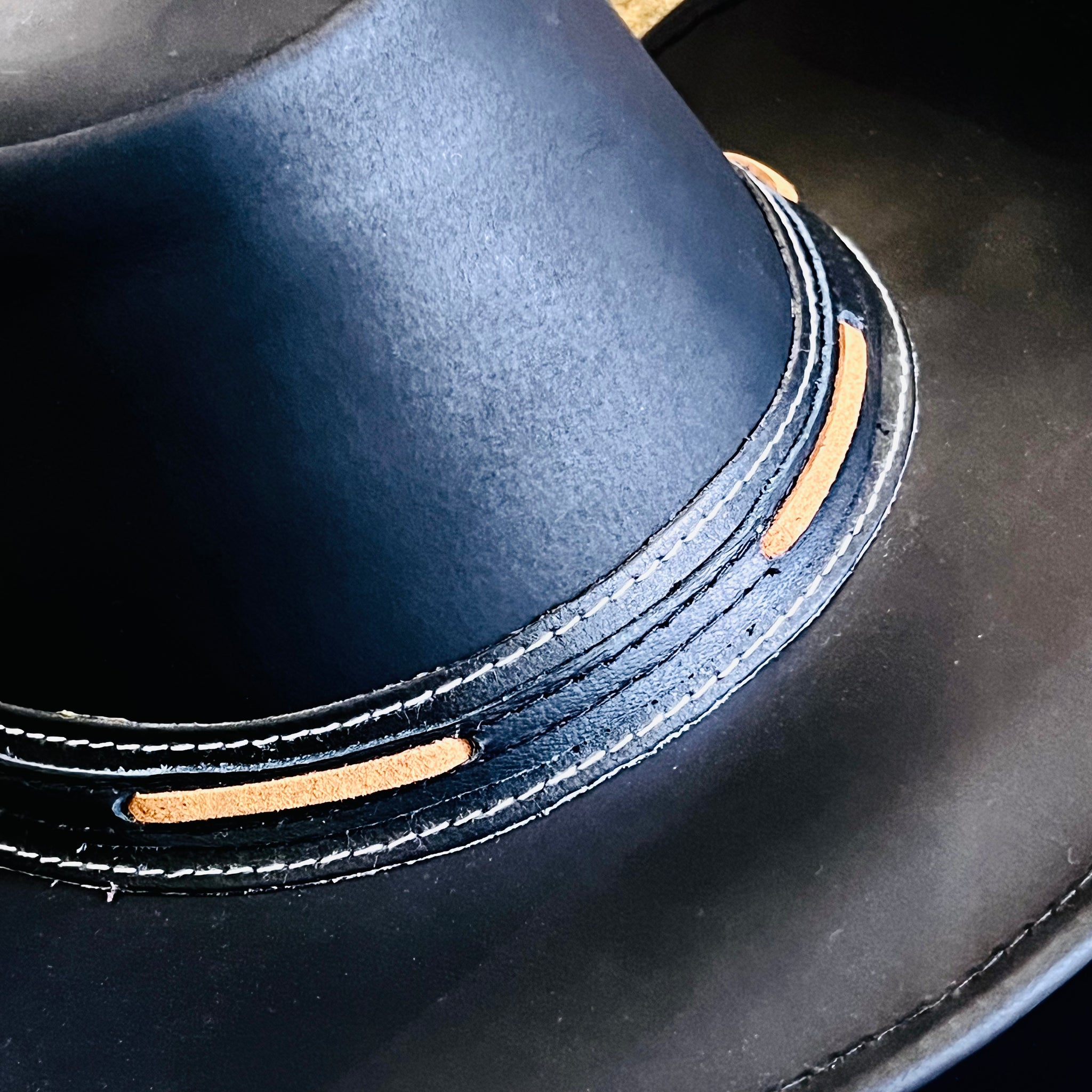 Dawson Black Leather Western Fedora Hat