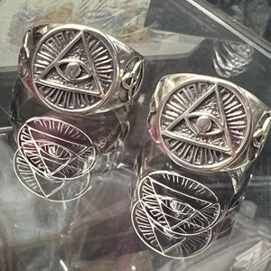 925 Sterling Silver Illuminati Circle Ring