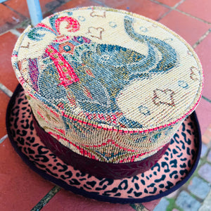 Unique Leopard & Elephant Tapestry Top Hat