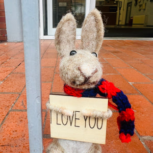 Hand Felted Hare ‘Love You!’