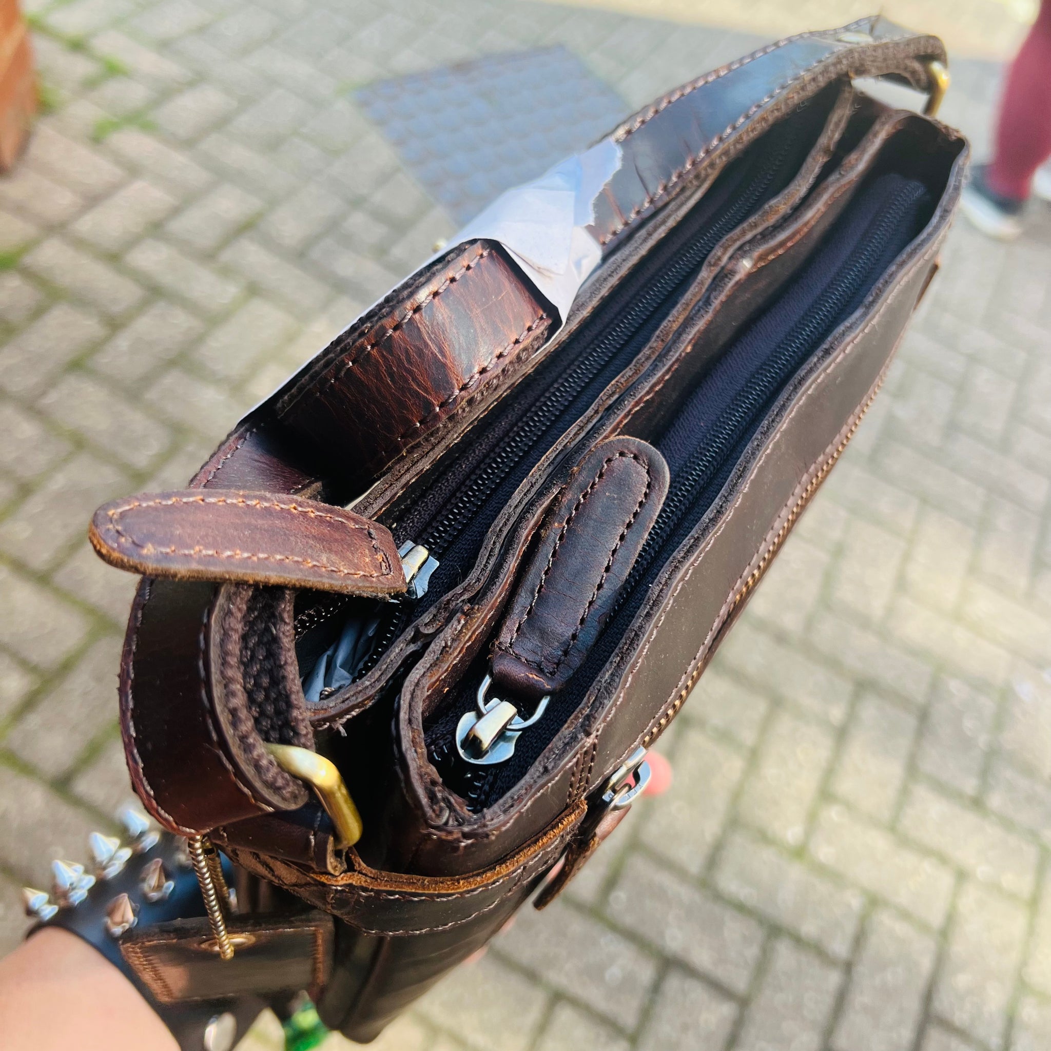 Oiled Leather Crossbody Bag