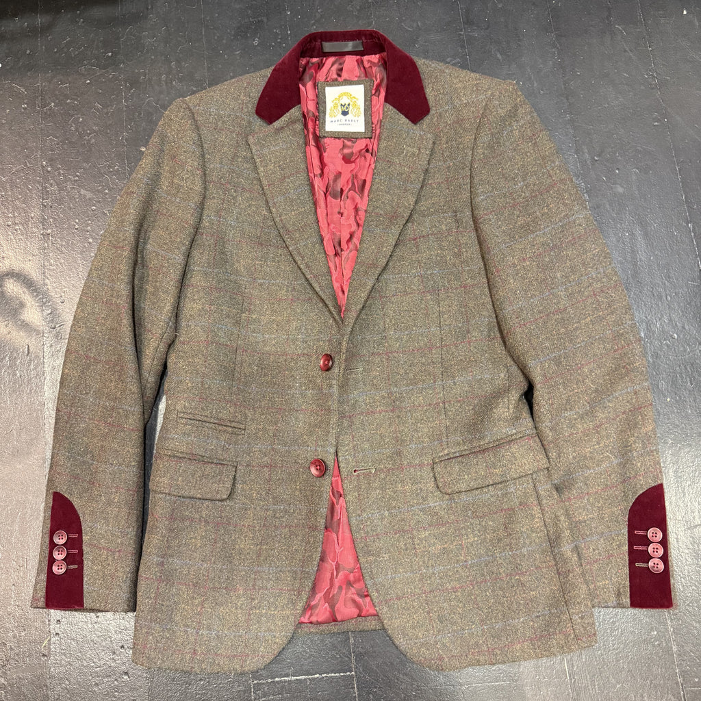 Tweed Jacket With Velvet Burgundy Details