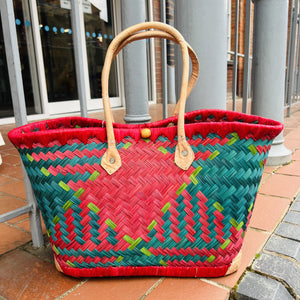 Elise Small Deluxe Teal/Red Basket