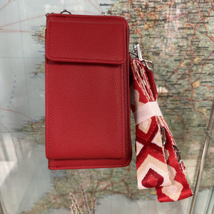 Phone Pouch With Detachable Fancy Cross Body Strap.