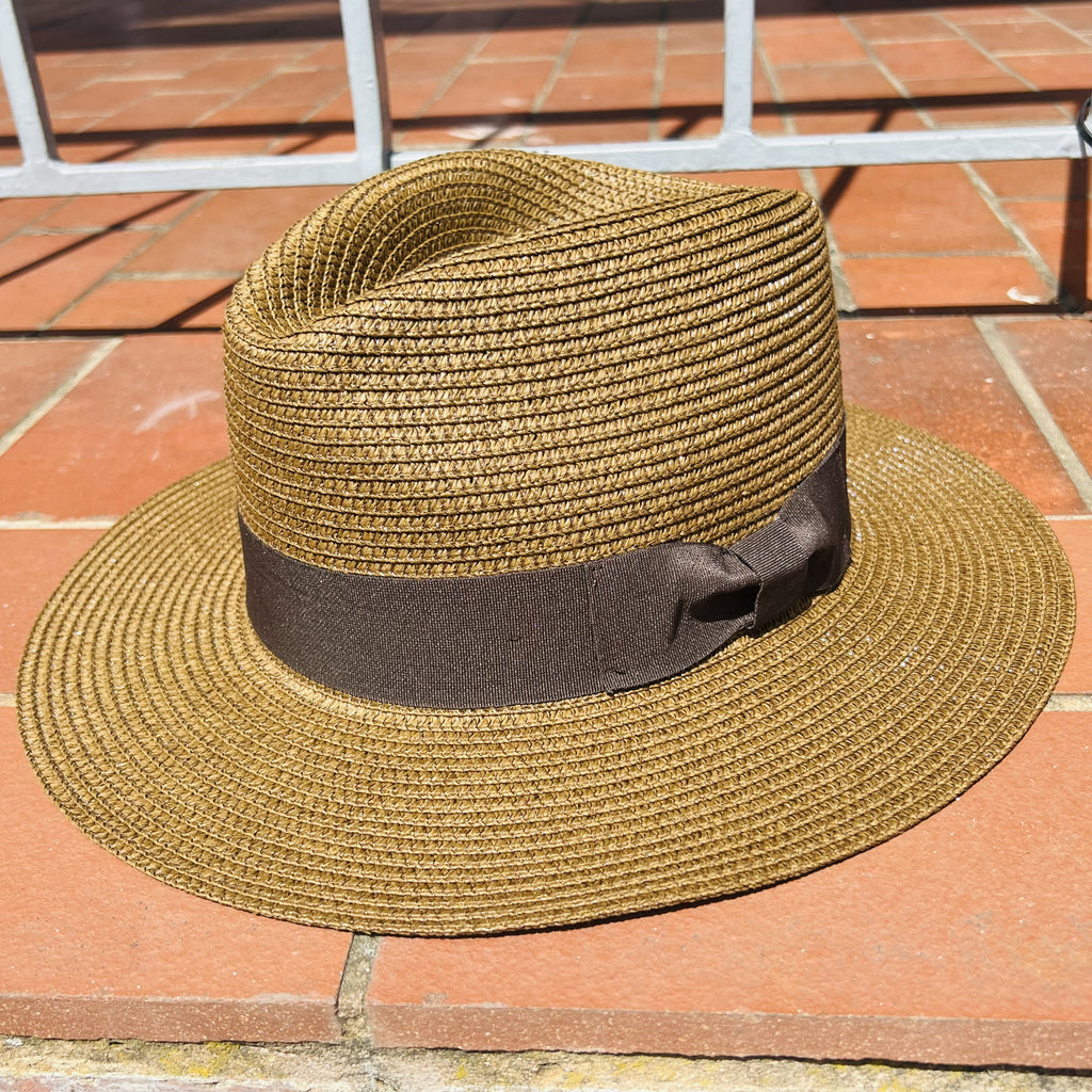 Straw Summer Trilby - Brown