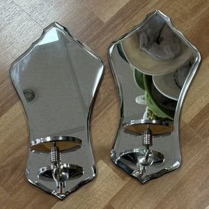 Pair of Mirrored Vintage Style Candle Sconces