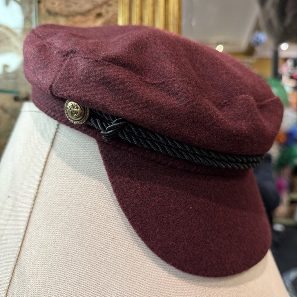 Wool Oundle Captains Cap With Two Buttons