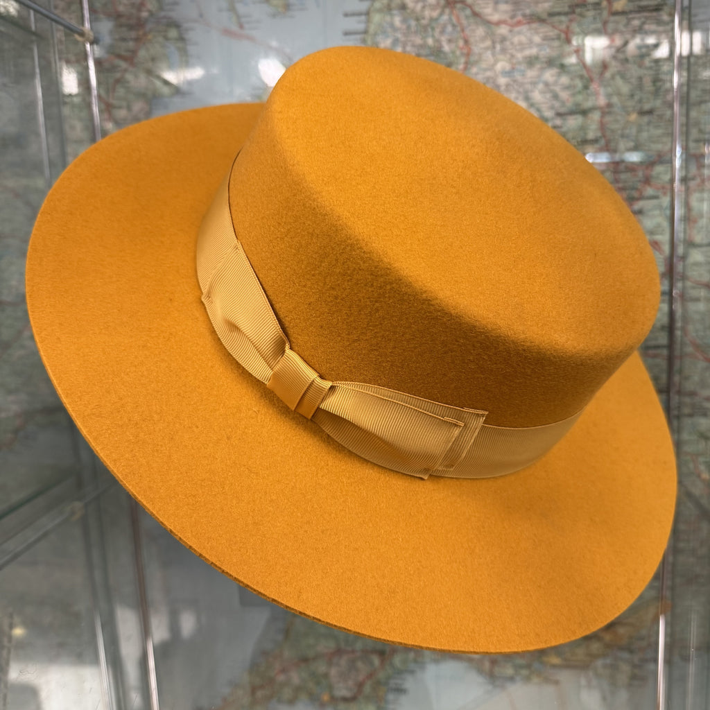 Zachary Wide Brim Wool Boater