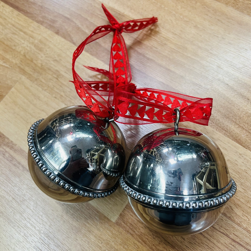 Pair of Polished Aluminium Table Decorations