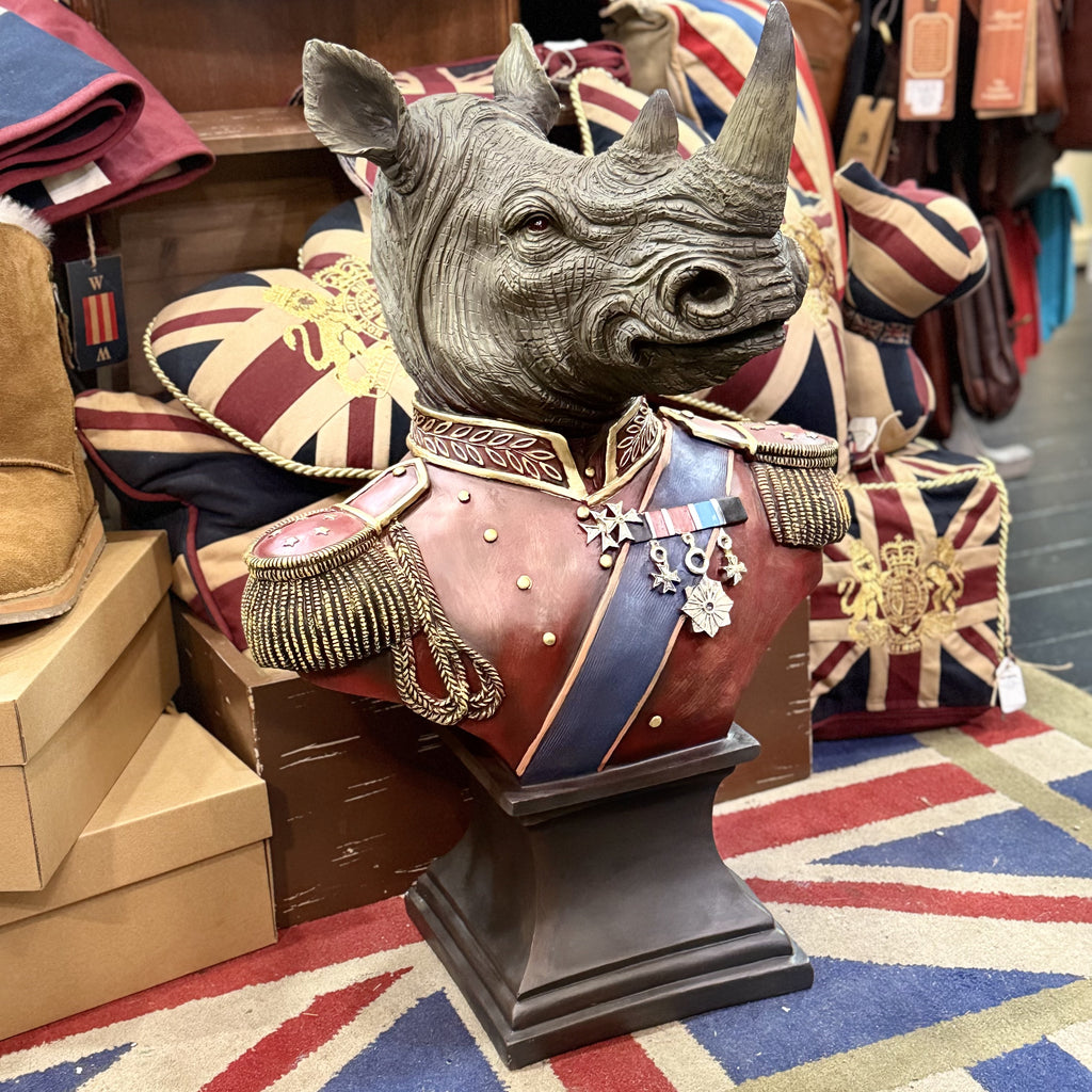 Extra Large Chatsworth Rhino In Uniform Bust