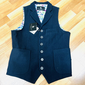 Navy Wool Waistcoat by Spitalfields 36R