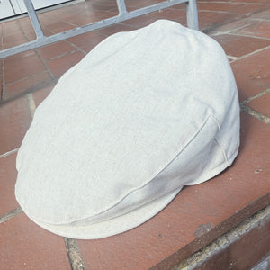 Cheshire Stone Linen Flat Cap