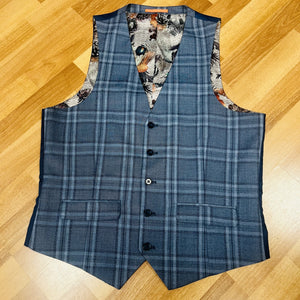 Waistcoat - Grey Windowpane Check 40R