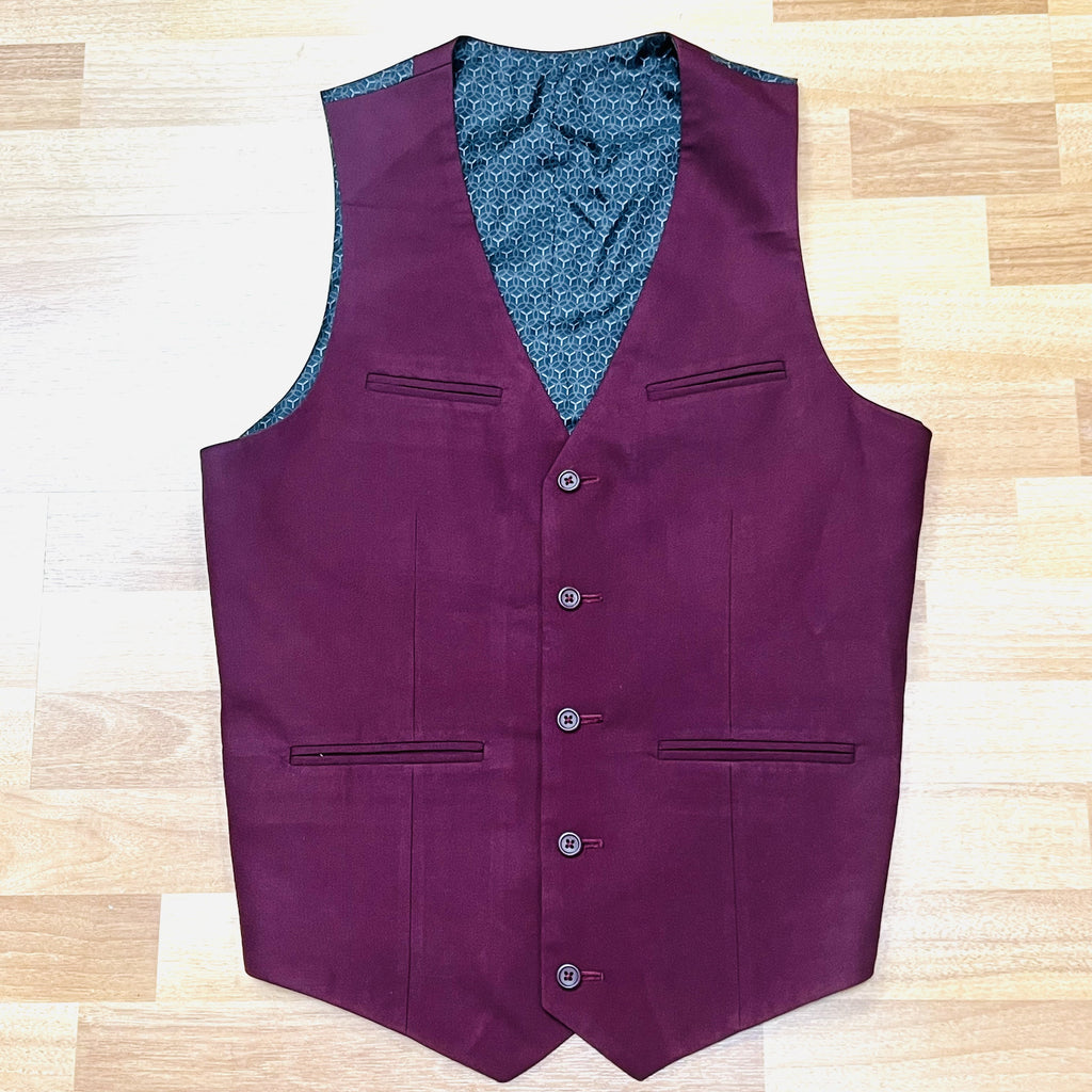 Burgundy Waistcoat (38R Slim Fit)