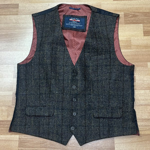 Brown Wool Tweed Waistcoat by Next 44R