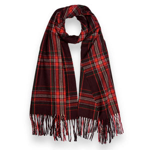 Berti Classic Tartan Check Tasselled Scarf