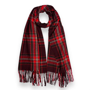 Berti Classic Tartan Check Tasselled Scarf