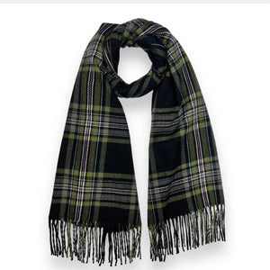 Berti Classic Tartan Check Tasselled Scarf