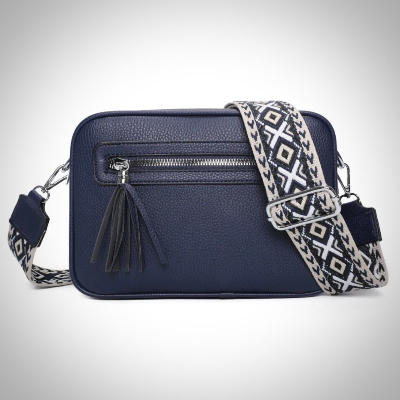 Double Zip Camera Bag With Front Tassel