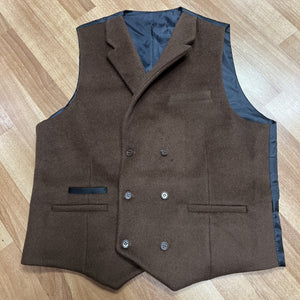 Handmade Brown Wool Waistcoat (40R)