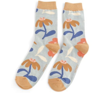 Ladies Socks - Retro Floral Design