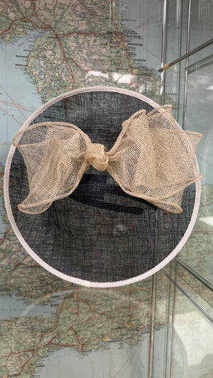 Navy and Cream Disc Fascinator