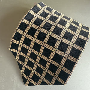 Silk Black and Gold Check Tie