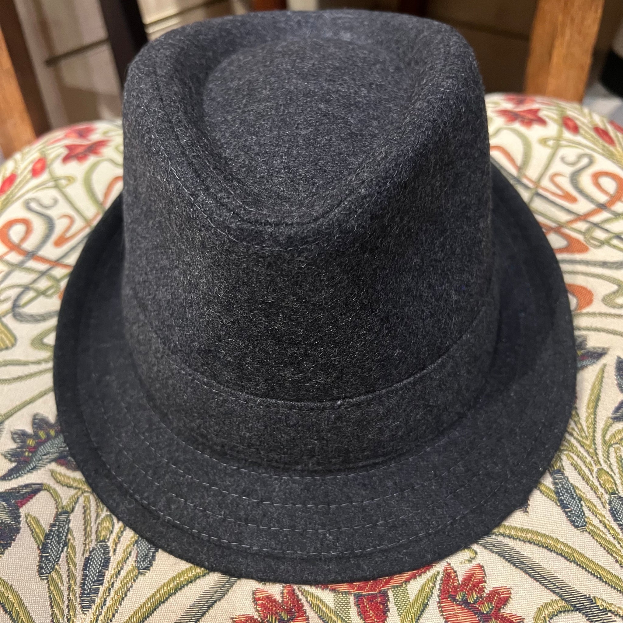 Grey Mixed Wool Trilby Hat