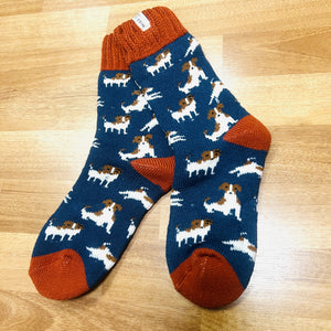 Miss Sparrow Socks - Winter Jack Russells