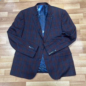 Burgundy/Navy Check Jacket 46R